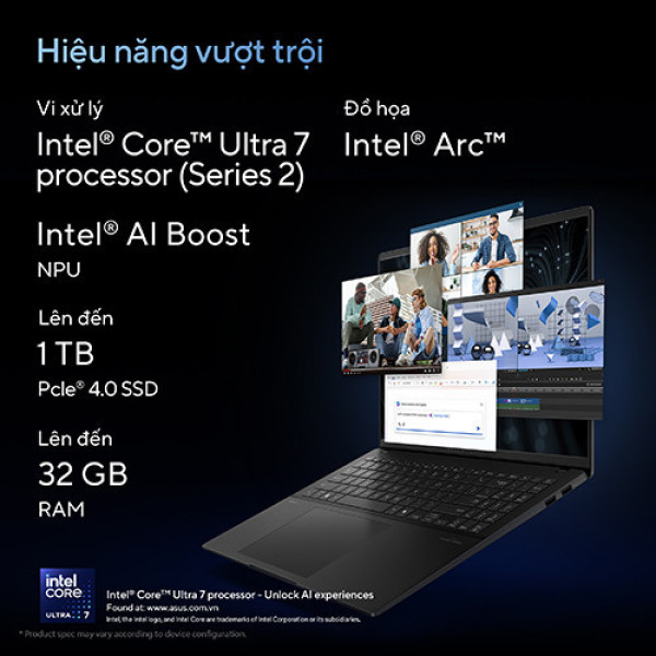 Laptop Asus Vivobook S 16 S5606CA-RI171WS (Ultra 7 255H | 16GB | 512GB | Intel® Arc™ Graphics | 16.0inch 3K OLED | Win 11 | Office | Xanh) 