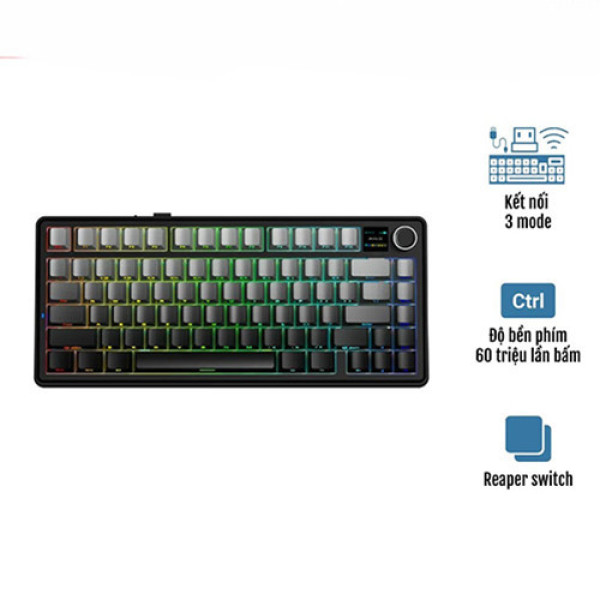 Bàn phím cơ AULA F75 MAX Black Gradient Reaper switch