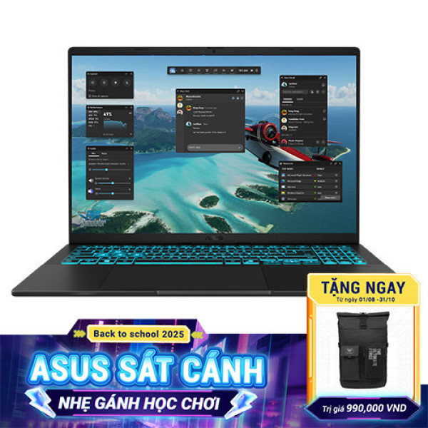 Laptop ASUS Gaming V16 V3607VU-RP216W (Core™ 7 240H | 16GB | 512GB | RTX 4050 | 16inch WUXGA 144Hz | Win 11 | Đen)