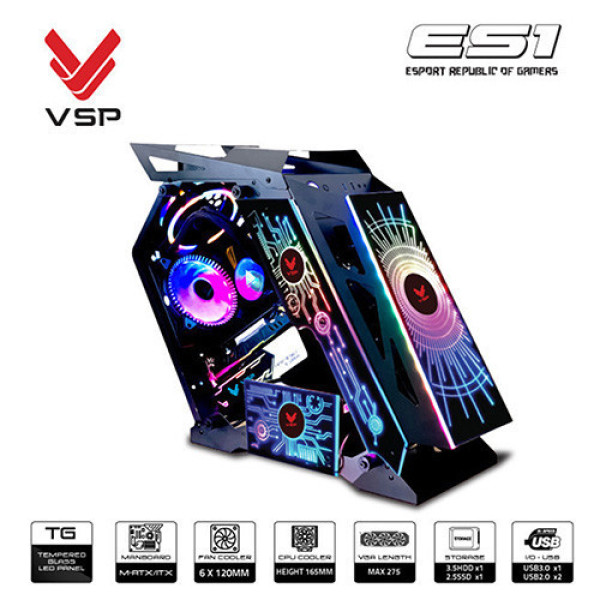 Vỏ case VSP Esport Republic Of Gamers ES1 | Đen