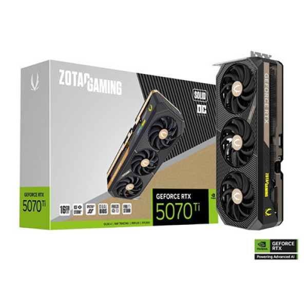VGA ZOTAC GAMING GeForce RTX 5070 Ti SOLID OC 16GB GDDR7 (ZT-B50710J-10P)