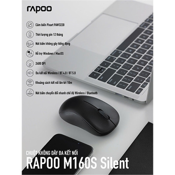 Chuột không dây Rapoo M160S Silent
