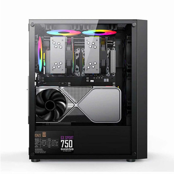 Vỏ Case VITRA SAPHIRA AX15 BLACK KÈM 3FAN RGB