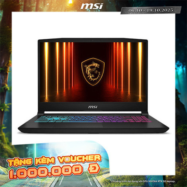 Laptop MSI Katana 15 HX B14WEK 027VN (Core™ i7-14650HX | 32GB | 512GB | RTX 5050 8GB | 15.6inch QHD 165Hz | Win 11 | Đen)