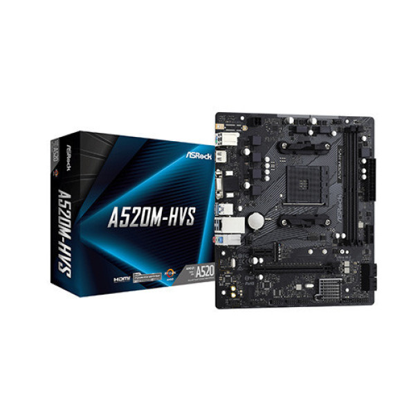Mainboard Asrock A520M-HVS (AMD A520 | Socket AM4 | M-ATX | 2 Khe Ram)