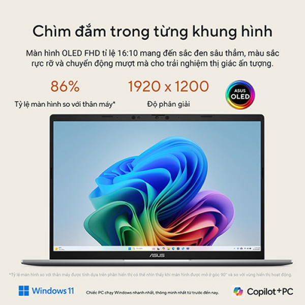 Laptop ASUS Vivobook S14 M3407KA-SF034WS ( Ryzen AI 5 330 | 16GB | 512GB | AMD Radeon™ Graphics | 14inch FHD OLED | Win 11)