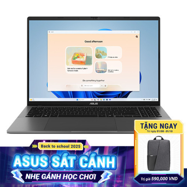 Laptop Asus Vivobook S16 S3607CA-SH082WS (Ultra 5 225H | 16GB | 512GB | Intel® Arc™ Graphics | 16 inch FHD OLED 60Hz | Win 11 | Office | Xám)