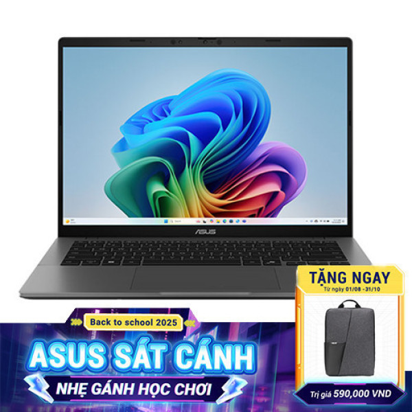 Laptop ASUS Vivobook S14 S3407QA-SF043WS (Snapdragon X X1 26 100 | 16GB | 512GB | Qualcomm Adreno GPU | 14 inch WUXGA OLED | Win 11 | Xám)