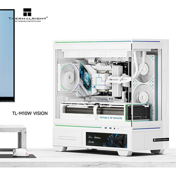 Vỏ Case Thermalright TL-M10 Vision White (M-ATX | Mini Tower | Màn hình 9.2 inch | Trắng)