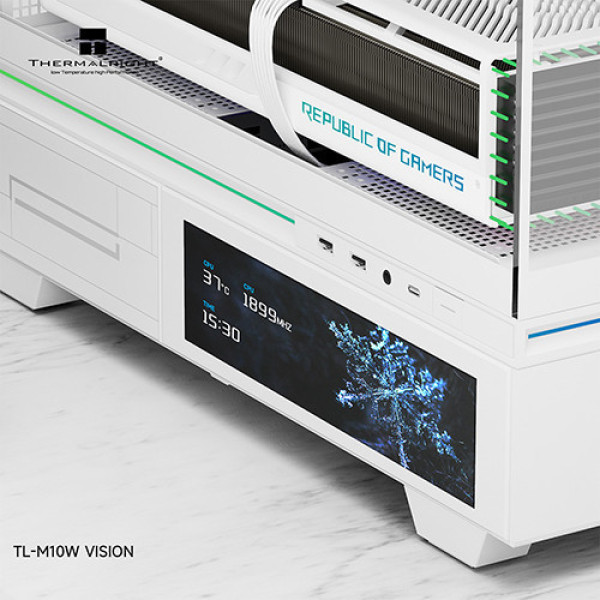 Vỏ Case Thermalright TL-M10 Vision White (M-ATX | Mini Tower | Màn hình 9.2 inch | Trắng)