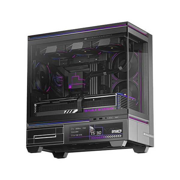 Vỏ Case Thermalright TL-M10 Vision Black  (M-ATX | Mini Tower | Màn hình 9.2 inch | Đen)