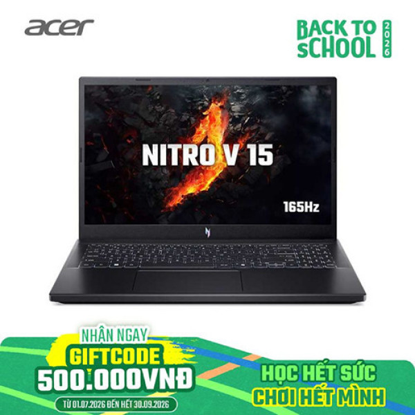 Laptop Acer Nitro V ANV15-41-R2UP NH.QPGSV.004 (Ryzen™ 5 6600H | 16GB | 512GB | RTX 2050 | 15.6 inch FHD 165Hz | Win 11 | Đen)