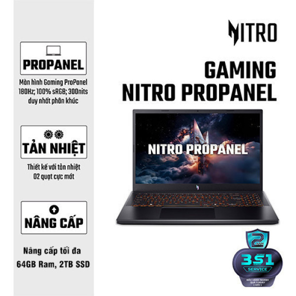 Laptop Acer Gaming Nitro ProPanel ANV15-52-59RR NH.QZ9SV.005 (Core 5 210H | 16GB | 512GB | RTX 5050 | 15.6 inch FHD 180Hz | Win 11 | Đen)