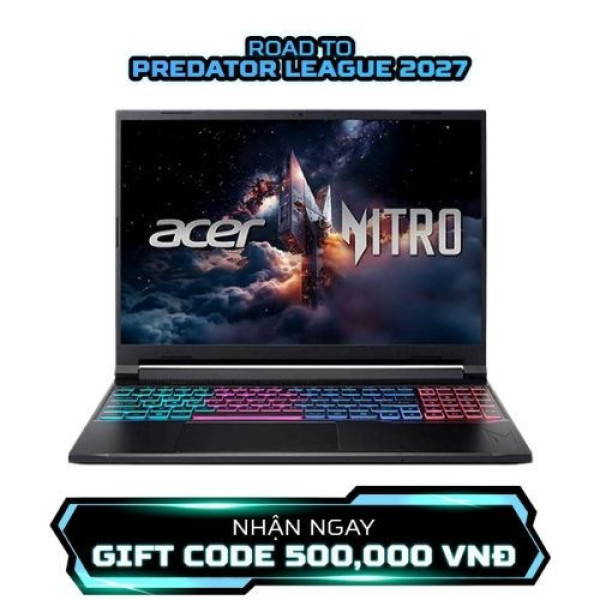 Laptop Acer Gaming Nitro ProPanel ANV16S-41-R337 NH.QZZSV.002 (Ryzen 7 260 | 16GB | 1TB | RTX 5050 8GB | 16inch FHD+ 180Hz | Win 11 | Đen)