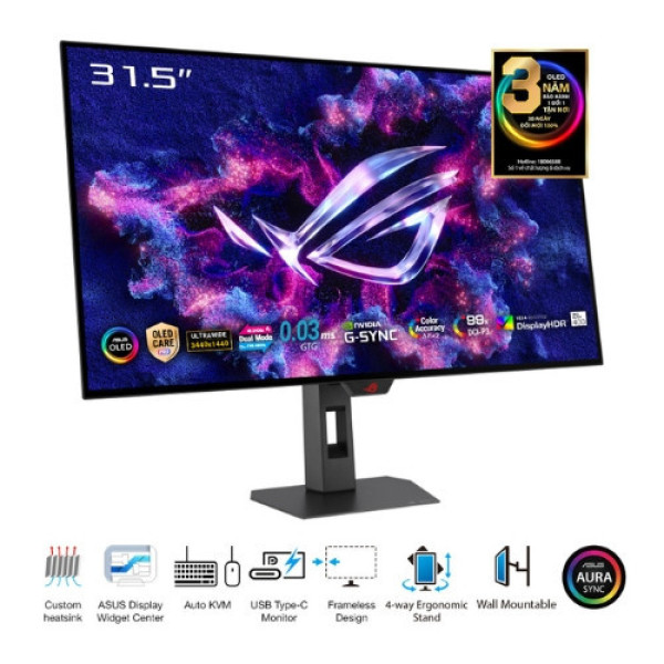Màn hình Gaming ASUS ROG Strix OLED XG32UCWMG (31.5 inch | 4K | WOLED | 240Hz | 0.03ms)