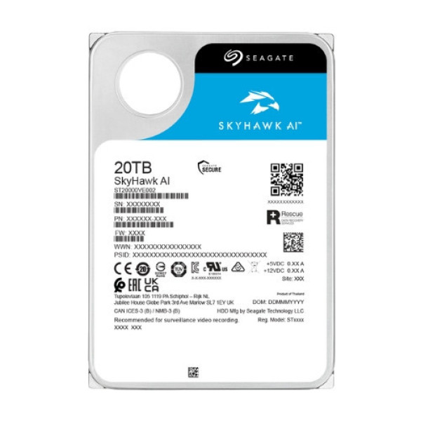 Ổ cứng HDD Seagate SkyHawk AI 20TB SATA 7200rpm 512MB Cache ST20000VE003