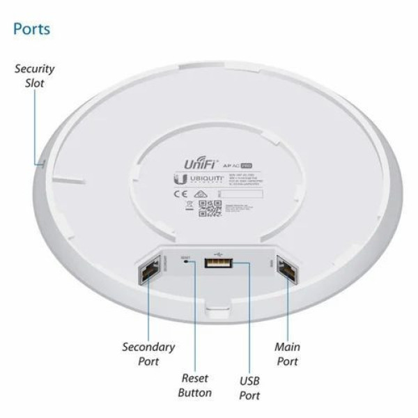 Bộ phát wifi 6 Ubiquiti UniFi U6 Pro (Chuẩn AX/ Ăng-ten ngầm/ Wifi Mesh/ Dưới 250 User/ Gắn trần/tường) - chưa kèm nguồn PoE