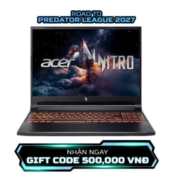 Laptop Acer Gaming Nitro ProPanel ANV16-72-71T9 NH.QUNSV.001 (Core 7 240H | 16GB | 512GB | RTX™ 5060 8GB | 16inch FHD+ 180Hz | Win 11 | Đen)