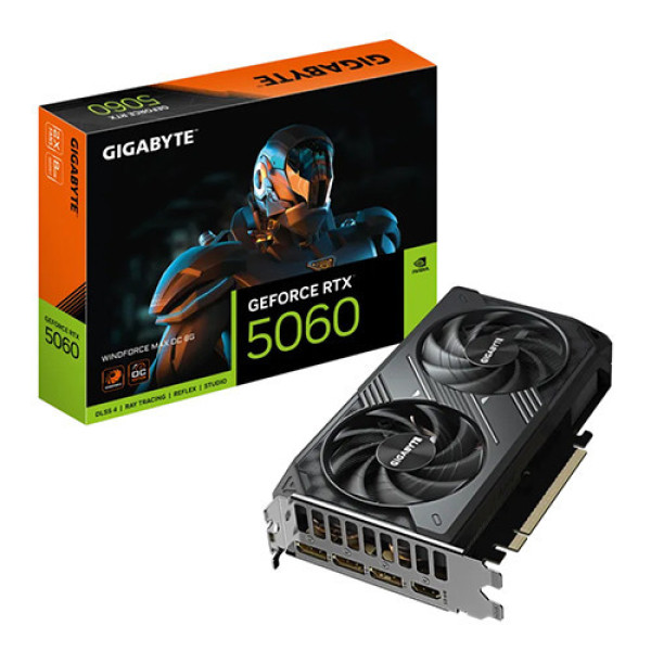 VGA Gigabyte RTX 5060 WINDFORCE MAX OC 8GB (N5060WF2MAX OC-8GD)