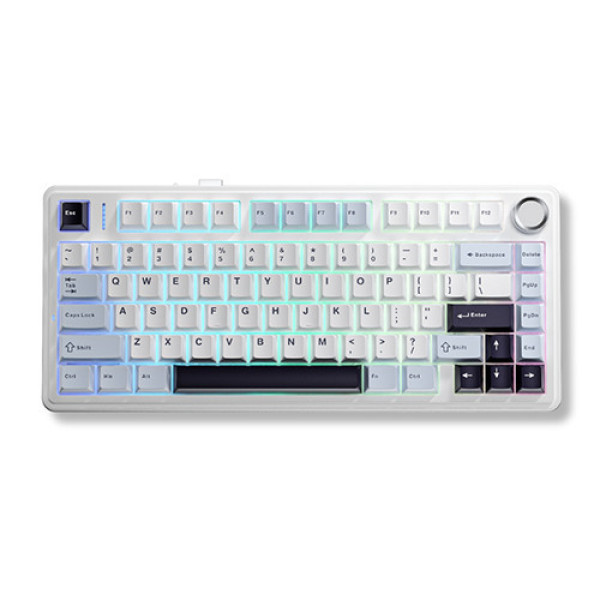 Bàn phím cơ AULA F75 3 Mode Glacier Blue Outemu Silent Peach V3 switch