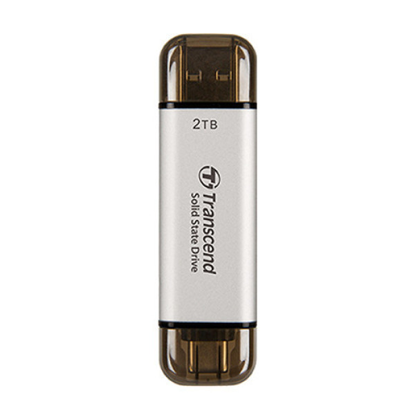 Ổ cứng di động SSD Transcend 2Tb TS2TESD310S (Type-C và USB3.2 | 1050Mb/s | 950Mb/s | Bạc)