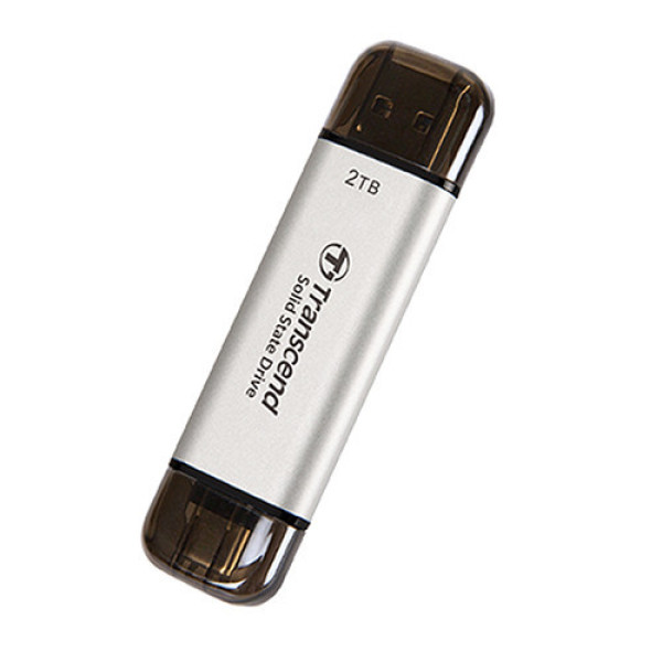 Ổ cứng di động SSD Transcend 2Tb TS2TESD310S (Type-C và USB3.2 | 1050Mb/s | 950Mb/s | Bạc)