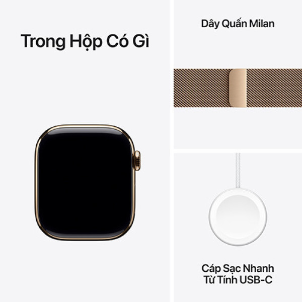 Apple Watch Series 11 Titan 42mm GPS + Cellular Milanese Loop Gold (Apple VN)