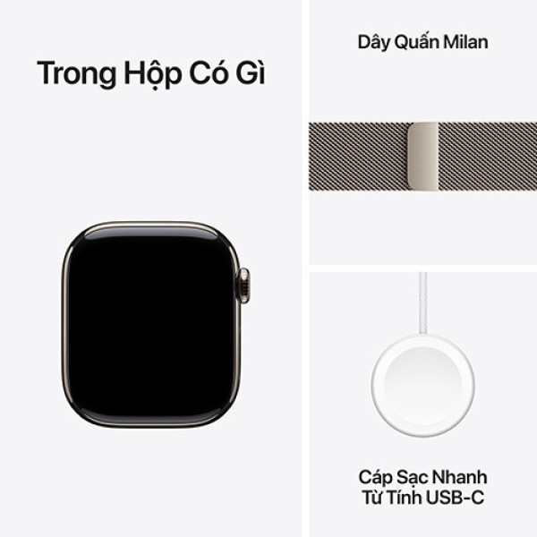 Apple Watch Series 11 Titan 42mm GPS + Cellular Milanese Loop Natural (Apple VN)
