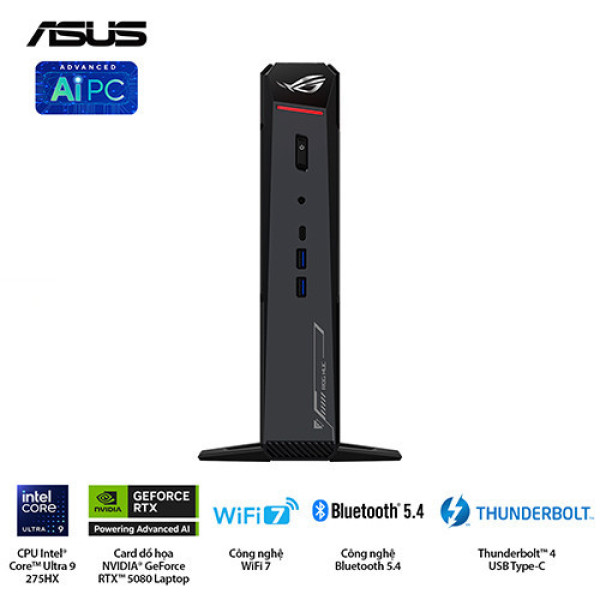 Bộ PC ASUS NUC RNUC15JNK9X489A4 (Ultra 9 Processor 275HX | 32GB (2x16GB) | 1TB | Wifi7 | RTX 5070 | Win11)