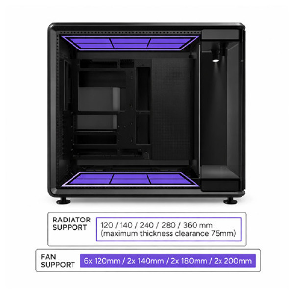 Vỏ Case Cooler Master MasterFrame 360 Stage LCD (MF360-KHNN-S02)