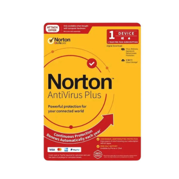 Phần mềm diệt virut Norton Antivirus NAV PLUS2GB (1 thiết bị/ năm)