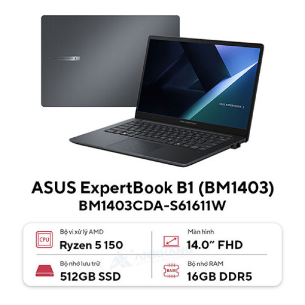 Laptop ASUS ExpertBook B1 BM1403CDA-S61611W (Ryzen 5 150 | 16GB | 512GB | AMD Radeon | 14 inch FHD | Win 11 | Xám)