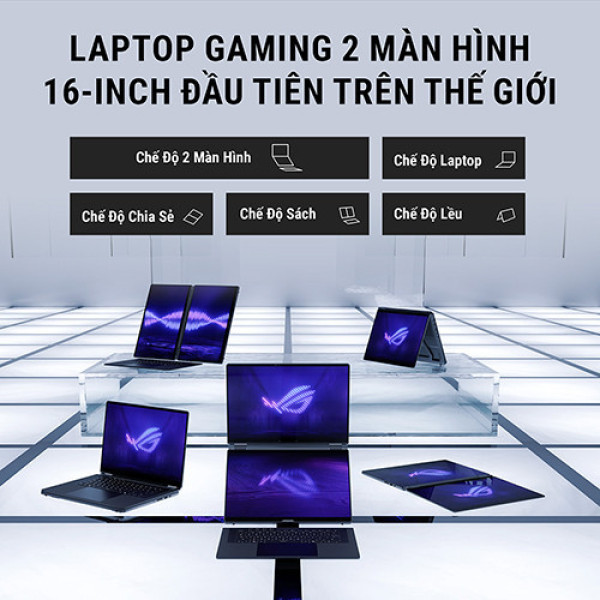 Laptop Asus ROG Zephyrus Duo GX651AX-SR050WS (Ultra 9 386H | 64GB | 2TB | RTX 5090 24GB | 16inch 3K OLED 120Hz | Cảm ứng | Bút cảm ứng | Win 11 | Office | Xám)