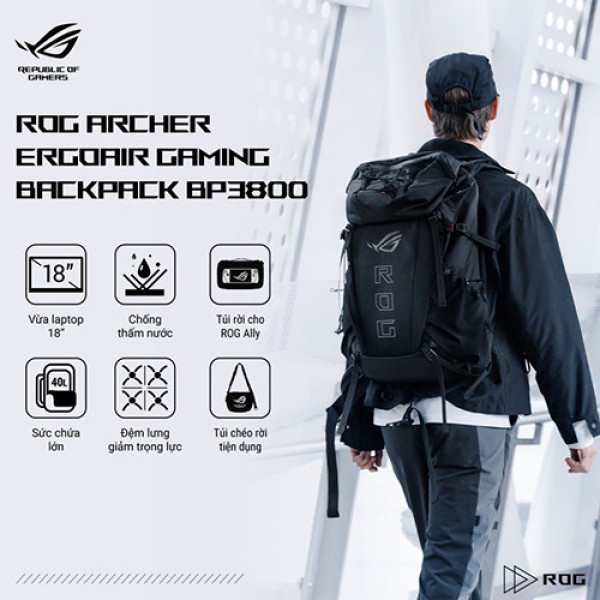 Balo ROG Archer ErgoAir Gaming Backpack BP3800