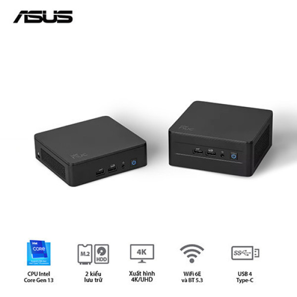 PC mini Asus NUC 13 Pro Tall RNUC13ANHH500000I (i5-1340P | 2xDDR4-3200 | 3xNVMe, SATA | 2x HDMI 2.1 | 2x DP 1.4a | VESA MOUNT)