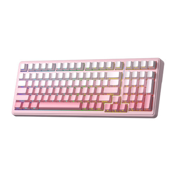 Bàn phím cơ AULA F99 3 Mode Pink Gradient Dream Sakura switch