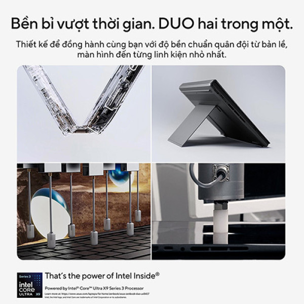 Laptop Asus Zenbook Duo UX8407AA-SN439WS (Ultra X7 358H | 32GB | 512GB |  Intel® Arc™ Graphics | 14 inch 3K OLED 144Hz | Cảm ứng | Win 11 | Office | Xám)