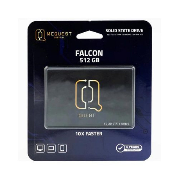 Ổ cứng SSD McQuest FALCON-512GB (SATA3/ 2.5Inch/ 550MB/s/ 450MB/s)