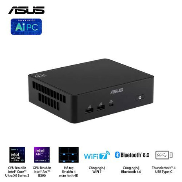 PC Mini ASUS NUC 16 Pro RNUC16GDKX76C302 (Intel® Core™ Ultra X7 358H | 32G LPDDR5x | 512G M.2 2280 NVMe™ PCIe® 4.0 SSD | 2x HDMI 2.1 | 2x Thunderbolt | Win11 | VESA MOUNT)