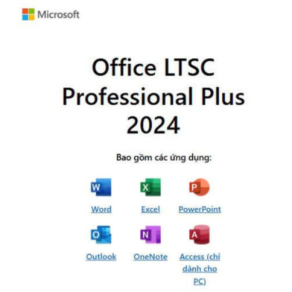 Phần mềm Microsoft Office LTSC Professional Plus 2024 for MAC (1 thiết bị/ Vĩnh viễn)