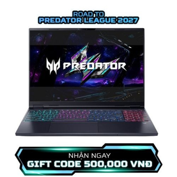 Laptop Acer Predator Helios Neo 16S PHN16S-I51-97T9 NH.U3SSV.006 (Ultra 9 386H | 16GB | 512GB | RTX 5070 | 16 inch 2K+ OLED 165Hz | Win 11 | Đen)