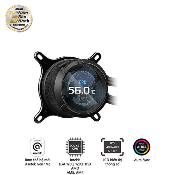 Tản nhiệt nước ASUS ROG STRIX LC III 360 ARGB LCD BLACK