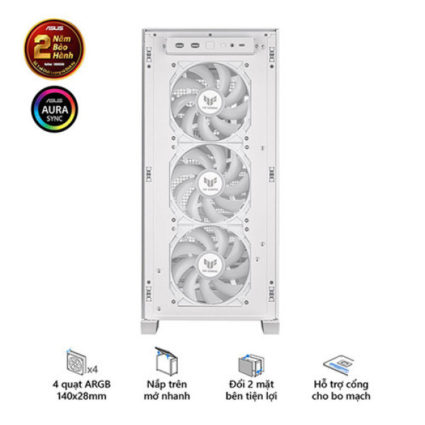 Vỏ case ASUS TUF Gaming GT302 ARGB White (EATX/FULL TOWER/ Màu Trắng)