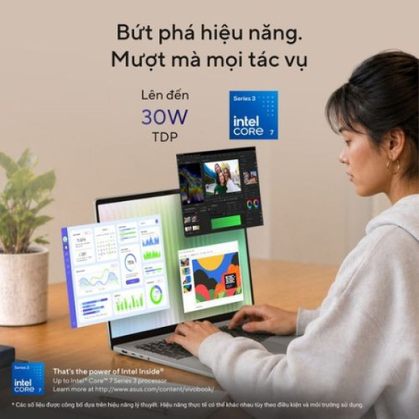 Laptop ASUS Vivobook S16 S5652MA-TK094W (Core™ 7 350 | 16GB | 512GB | Intel® Graphics | 16 inch WUXGA | Win 11 | Bạc)