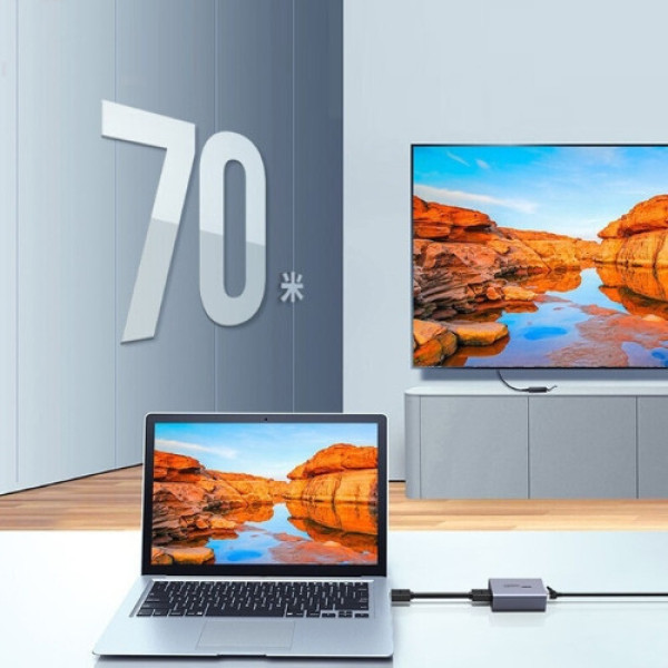 Bộ chuyển đổi HDMI qua cáp mạng Cat5e,6 (70m) hỗ trợ 1080p Ugreen (20519)