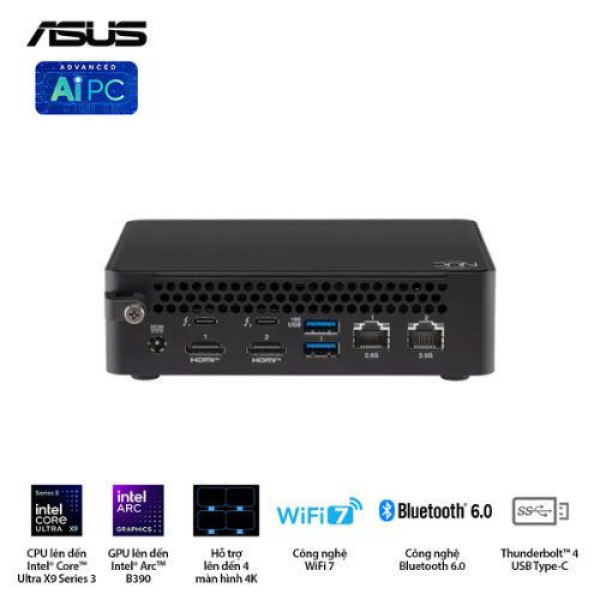 PC Mini ASUS NUC 16 Pro RNUC16GDKW96C4H2 (Intel Core Ultra X9 378H | Intel Arc Graphics | 32GB | 1TB | 2x HDMI 2.1 | 2x Thunderbolt | VESA MOUNT | Windows 11 Home)