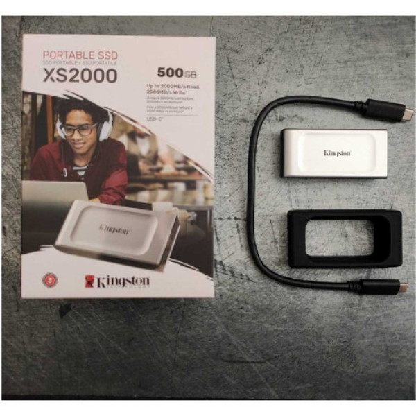 Ổ cứng di động gắn ngoài SSD Kingston SXS2000 500GB ( USB 3.2 Gen 2x2 / 2,000MB/s read, 2,000MB/s write)_SXS2000/500G