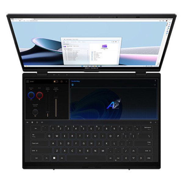 Laptop ASUS Zenbook Duo UX8406CA-PZ109WS (Ultra 9 285H | 32GB | 1TB | Intel® Arc™ Graphics | 14.0inch 3K OLED 120Hz | Bút cảm ứng | Bàn phím | Win 11 | Office | Xám)
