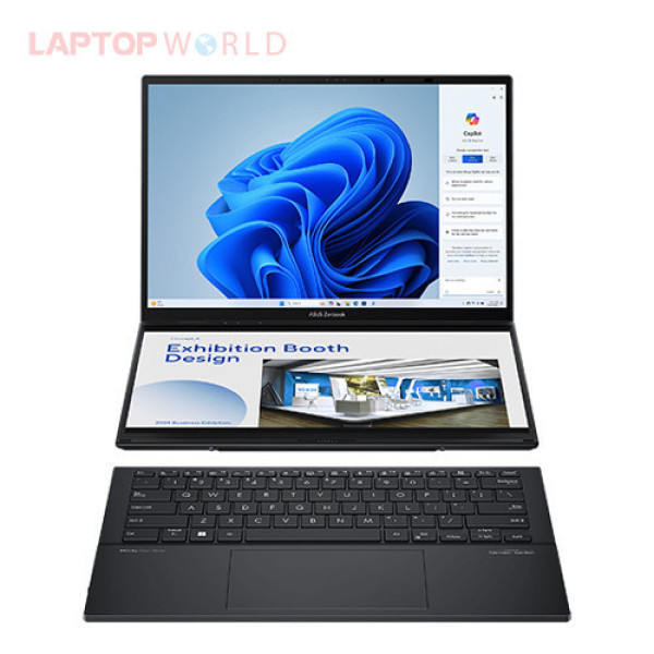 Laptop ASUS Zenbook Duo UX8406CA-PZ109WS (Ultra 9 285H | 32GB | 1TB | Intel® Arc™ Graphics | 14.0inch 3K OLED 120Hz | Bút cảm ứng | Bàn phím | Win 11 | Office | Xám)