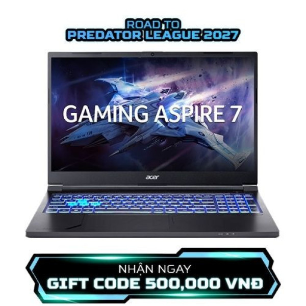 Laptop Acer Gaming Aspire 7 A715-59G-53RH NH.DV0SV.001 (Core™ 5 210H | 16GB | 512GB | RTX 4050 6GB | 15.6 inch FHD 144Hz | Win 11 | Đen)